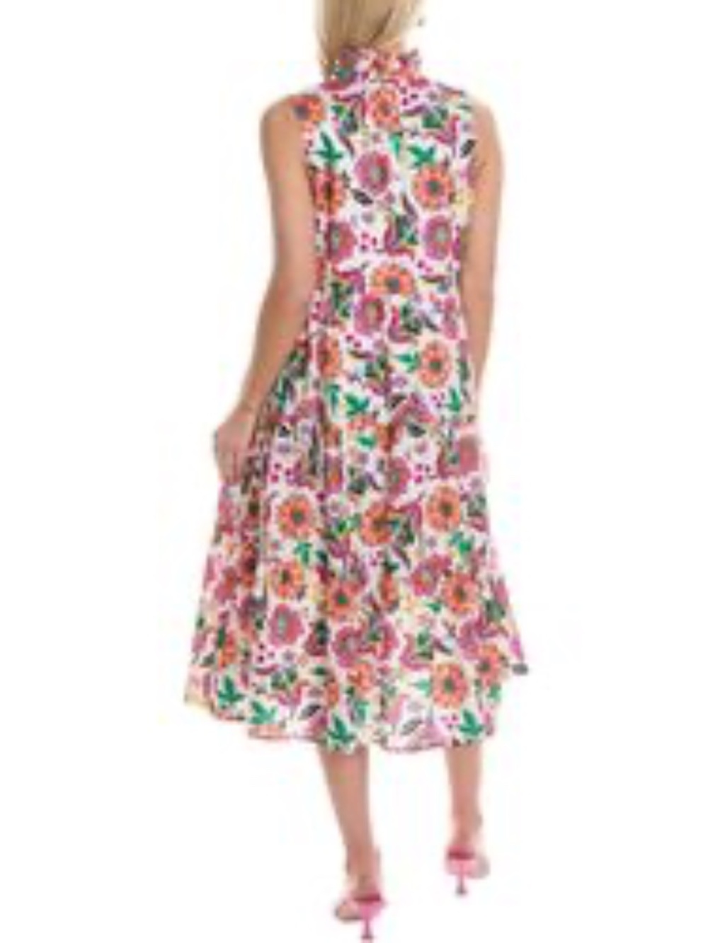 Crosby by Mollie Burch Wesley Ruffle Collar Tiered Midi Dress in Festival Floral - Picture 2 of 16